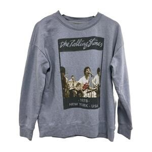 Rolling Stones crew neck sweatshirt Lond Sleeve Print Blue PS pullover A000886